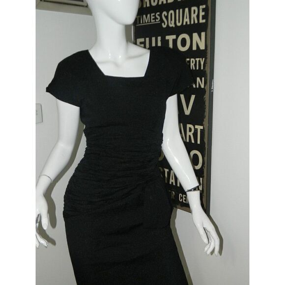 BB Collections Dress Size 4 Black Vintage 80's Cocktail Open Back Made USA - Picture 3 of 16